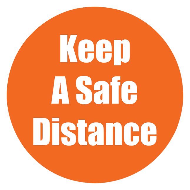 Healthy Habits Floors Stickers, Keep A Safe Distance, Orange, Item Number 2039740