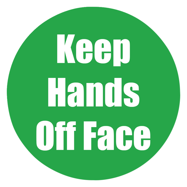 Healty Habits Floor Stickers, Keep Hands Off Face, Green, Item Number 2039760