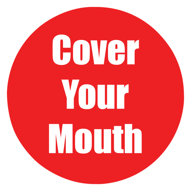 Healthy Habits Floor Stickers, Cover Your Mouth, Red, Item Number 2039761