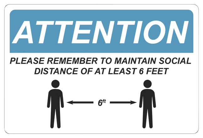 Image for Critical Communication Sign, Social Distance, 6 x 9 Inches, Pack of 5 from School Specialty