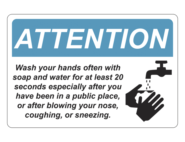 Critical Communication Sign, Handwash, 6 x 9 Inches, Pack of 5, Item Number 2040186