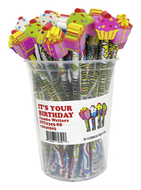 Musgrave Pencil Co Birthday Pencils with Top Erasers, Set of 36, Item Number 2040503