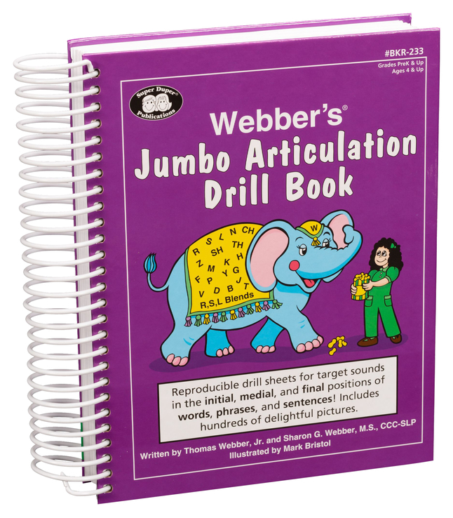 Super Duper Webber’s Jumbo Articulation Drill Book, Book Only, Item Number 2040858
