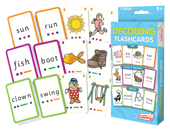 Junior Learning Decoding Flashcards, Set of 162