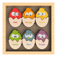 BeginAgain Color 'N Eggs Matching Bilingual Wooden Puzzle, Item Number 2041278