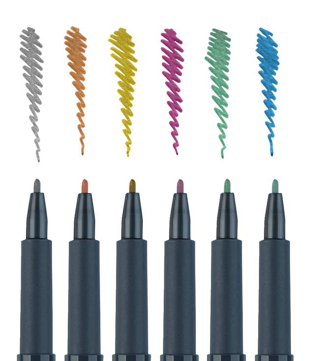 Faber Castell Creative Studio Metallic Markers, Fine Tip, Assorted ...