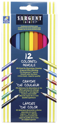 Sargent Art Colored Pencils, Assorted Colors, Set of 12 Item Number 2044680
