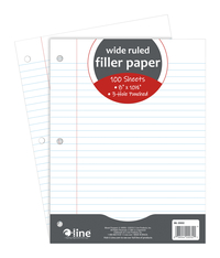 Filler Paper Loose Leaf Paper Back 2 School 4@100 Sheets/Pks Wide Ruled 