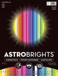 Astrobrights Spectrum Cardstock, 8-1/2 x 11 Inches, 65 lb, Assorted Colors, 100 Sheets Item Number 2048225
