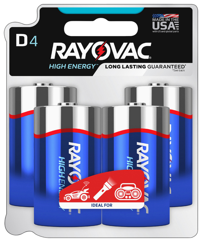 Rayovac Alkaline D Batteries 4 Pk, Item Number 2048909