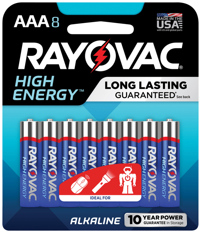 Rayovac Alkaline AAA Batteries 8 Pk, Item Number 2048915