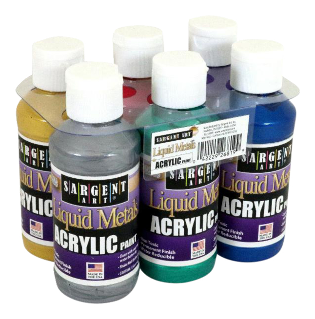 Image for Sargent Art, Metallic Acrylic Paint, Set of 6 from School Specialty