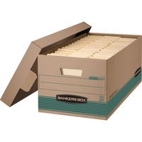 Bankers Box Store/File Storage Box, 12 x 24 x 10 Inches, Kraft/Green, Pack of 12, Item Number 2049686