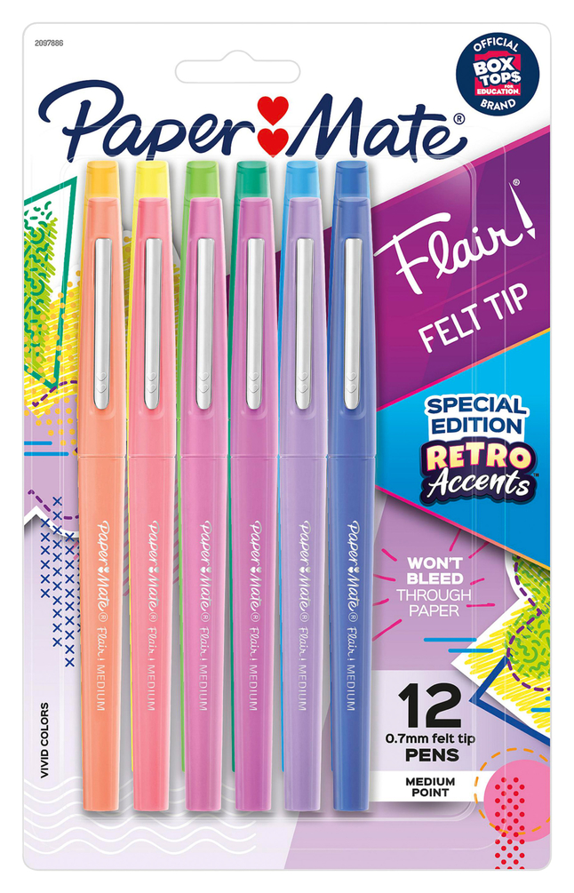 karbonade trimmen Intentie Paper Mate Flair Pens, Medium Point, Assorted Colors, Set of 12