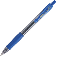 Pilot G2 Bold Point Retractable Gel Pen, 1.0 mm Bold Tip, Blue, Pack of 12, Item Number 2049709