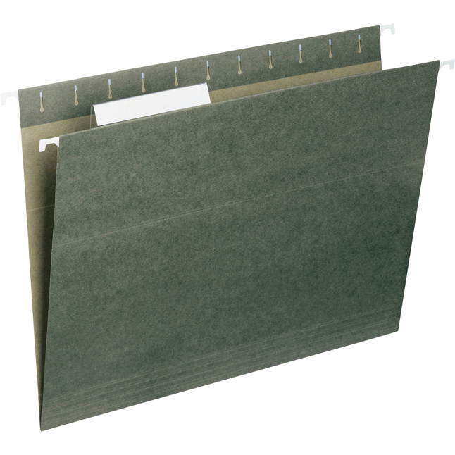 Smead Hanging File Folder, Letter Size, 1/3 Cut Tabs, Standard Green, Pack of 25, Item Number 2049721