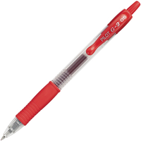 Pilot G2 Gel Ink Rolling Ball Pen, 0.5 mm Extra Fine Tip, Red, Pack of 12, Item Number 2049778