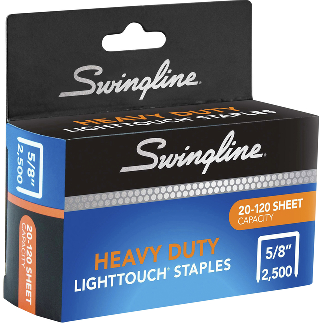 Image for Swingline LightTouch Heavy-Duty Staples, 5/8 Inch, 100 Per Strip, 2500 Per Box from School Specialty