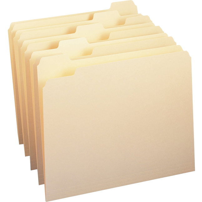 Smead File Folder, Letter Size, 1/5 Assorted Cut Tab, Manila, Pack of 100, Item Number 2049800