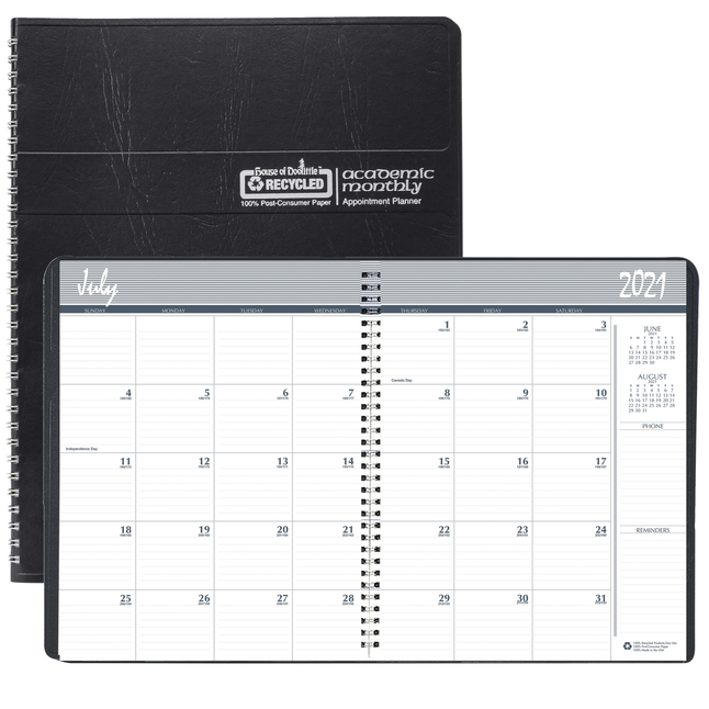 Image for House of Doolittle Recycled Academic Monthly Planner, July 2021 to August 2022 from School Specialty