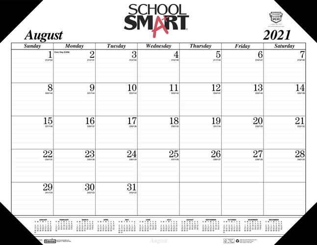 Image for School Smart Calendar Desk Pad, 22 x 17 Inches, August 2021 to December 2022 from School Specialty