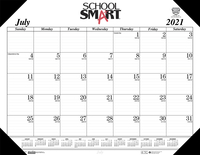 School Smart Desk Pad Calendar, 14 Months, July 2021 to August 2022, Item Number 2049824