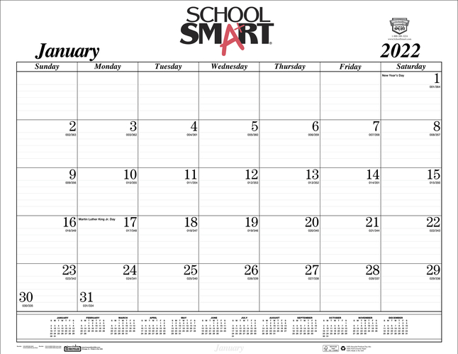 Image for School Smart Desk Pad Calendar Refill, Eco-Friendly, January to December 2022 from School Specialty