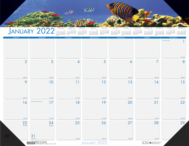 Image for House of Doolittle Desk Pad Calendar, Earthscapes Sea Life from School Specialty