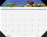 Image for House of Doolittle Compact Recycled Desk Pad Calendar, Earthscapes Coastlines, January-December 2022, 18-1/2 x 13 Inches from School Specialty