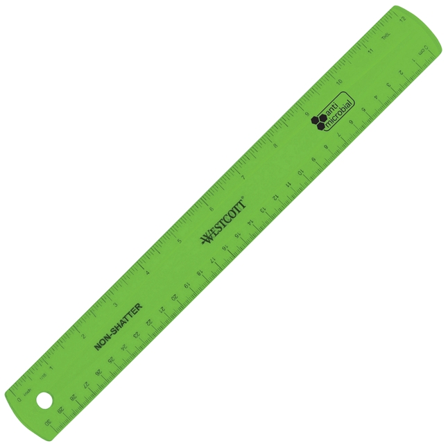 Westcott Shatterproof Ruler, 12 Inches, Assorted Colors, Item Number 2049882