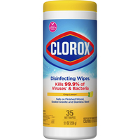 Clorox Disinfecting Wipes, Bleach Free, Crisp Lemon Scent, 35 Sheets, Item Number 2049951