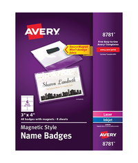 Avery Magnetic Style Name Badges, Item Number 2049999