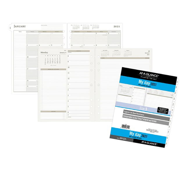 At-A-Glance Day Runner Refill Pages, 1 Day Double Page, 8-1/2 x 11 Inches, Item Number 2050012