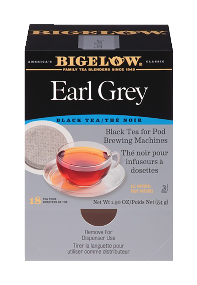 Bigelow Earl Grey Black Tea for Pod Brewing Machines, 108 Pods, Item Number 2050053