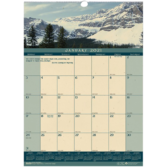 House of Doolittle Landscapes Wall Calendar, Jan-Dec 2021, 16-1/2 x 12 Inches, Item Number 2050157