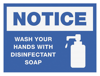 Lorell Notice Wash Hands With Disinfect Soap Sign, Item Number 2050187