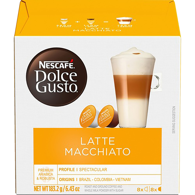 Ontstaan halen Product Nescafe Dolce Gusto Latte Macchiato Pods, Pack of 16