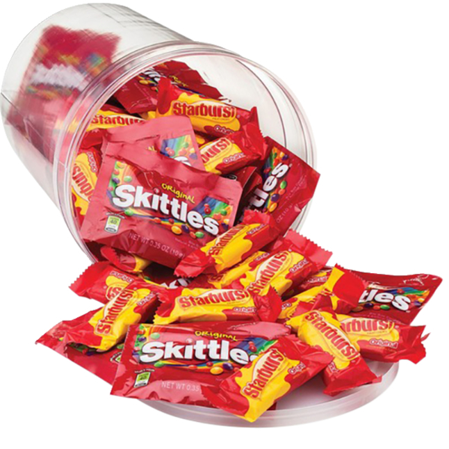 Office Snax Skittles and Starburst Candies Fun Packs, Item Number 2050238