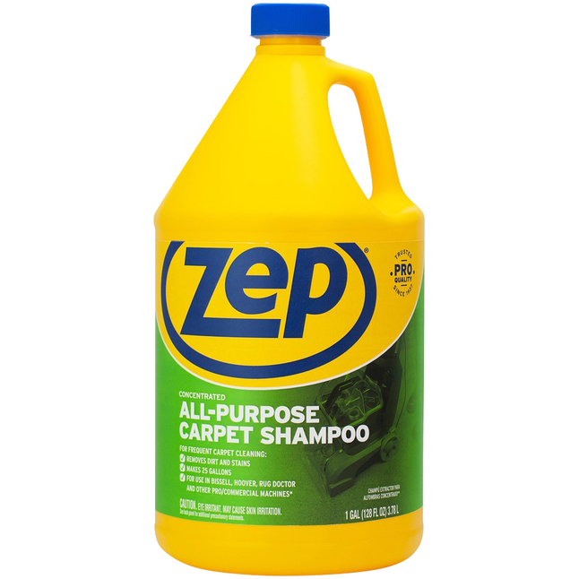Zep Concentrated All-Purpose Carpet Shampoo, 128 Fluid Ounces, Blue, Carton of 4, Item Number 2050378