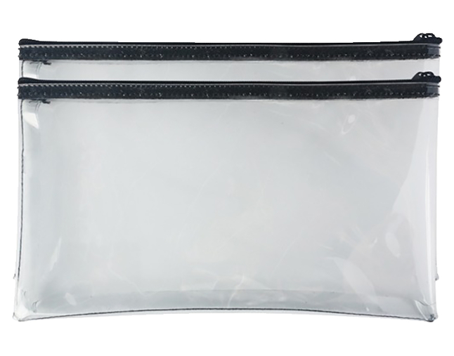 Sparco PVC Zipper Wallet, Clear, Pack of 2, Item Number 2050379