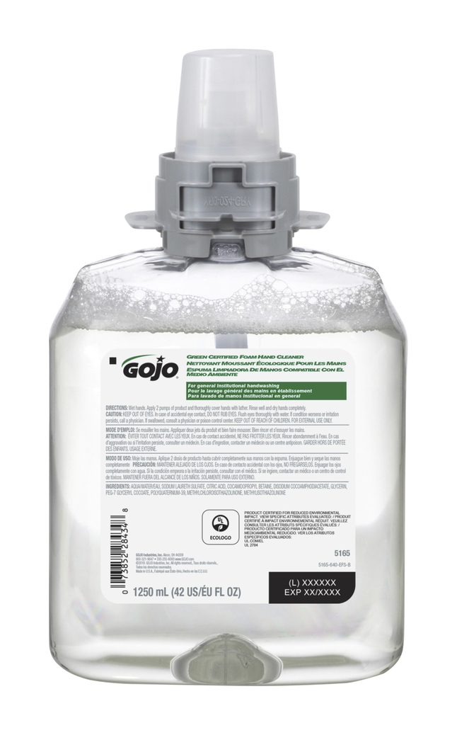 Gojo FMX-12 Green Certified Foam Hand Soap Refill, 42.3 Ounces, Item Number 2050402