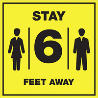 Lorell Stay 6 Feet Away Bright Yellow Sign, Item Number 2050450
