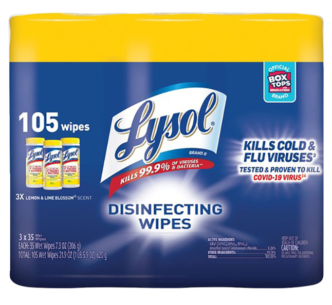 Lysol Disinfecting Wipes 3 pack, Item Number 2050480