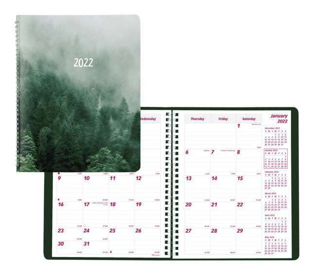 Rediform Monthly Planner, 2022, December to January, Forest, Item Number 2050511