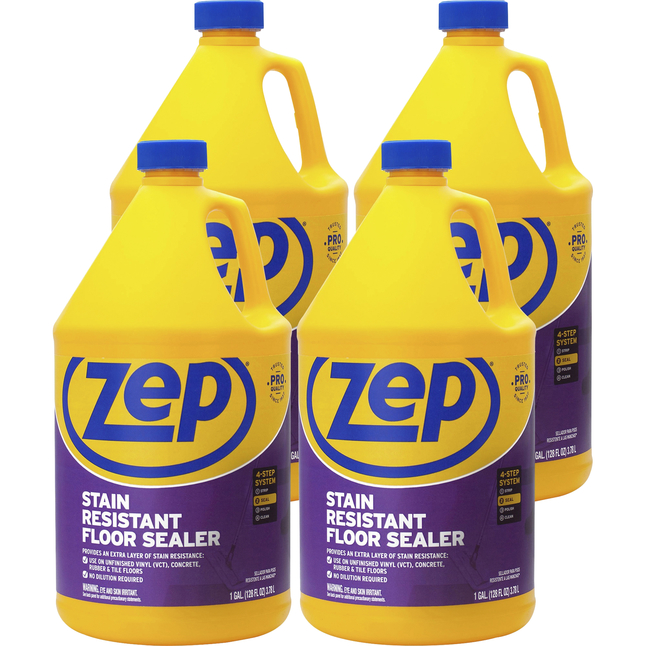Zep Stain Resistant Floor Sealer, 128 Fluid Ounces, Blue, Carton of 4, Item Number 2050574