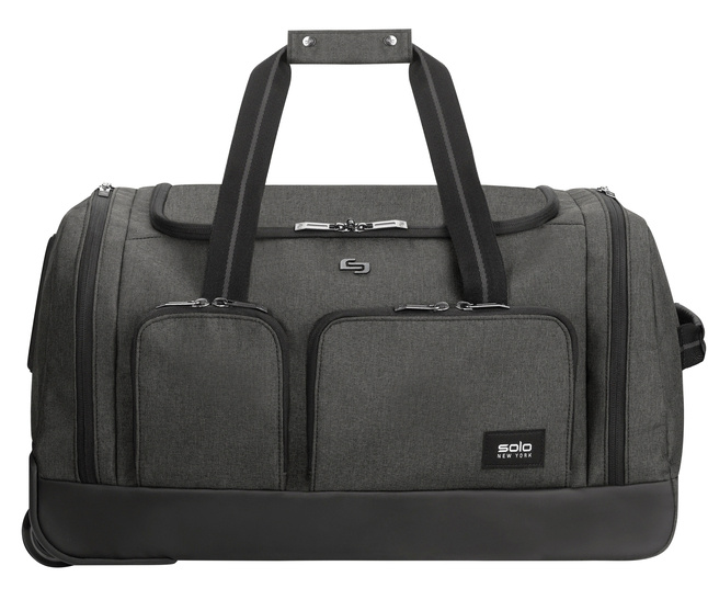 Image for Solo Leroy Rolling Duffel Bag, 12 x 22 x 12 Inches, Gray from School Specialty