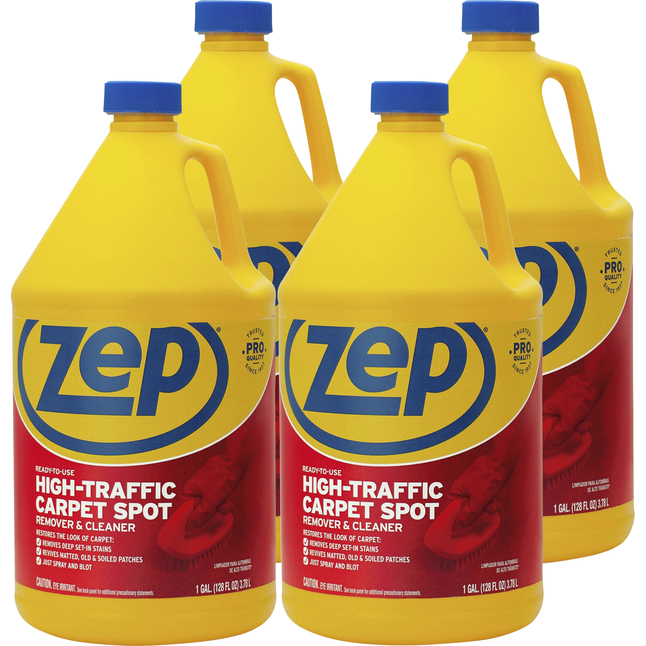 Zep High-Traffic Carpet Spot Remover & Cleaner, 128 Fluid Ounces, Red, Carton of 4, Item Number 2050578