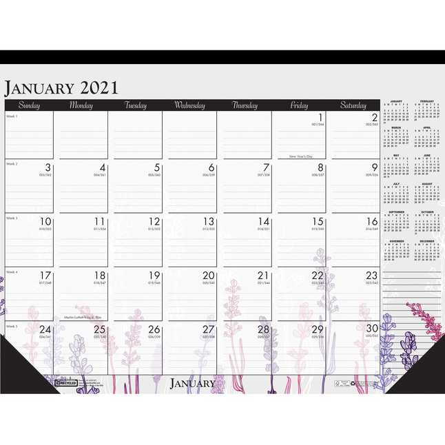 House of Doolittle Desk Calendar, Wildflower, Jan-Dec 2021, 17 x 22 Inches, Item Number 2050781