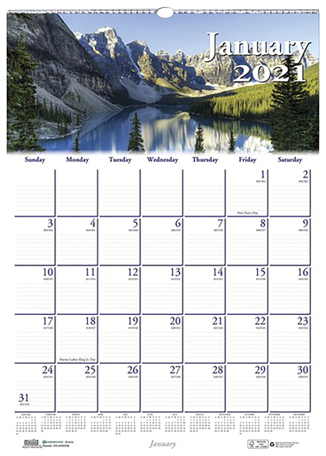 House of Doolittle Earthscapes Scenic Wall Calendar, Jan-Dec 2021, 16-1/2 x 12 Inches, Item Number 2050879
