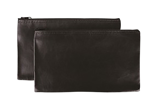 Sparco PVC Zipper Wallet, Black, Pack of 2, Item Number 2051096